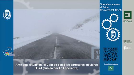 Imagen de Operativo para la retirada de nieve de las carreteras de acceso al Teide (TF-21, TF-24 y TF-38)