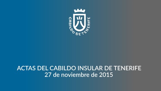 Imagen de Pleno ordinario del Cabildo de Tenerife, 27 de noviembre de 2015