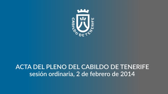 Imagen de Acta del pleno ordinario del Cabildo de Tenerife, 2 de febrero de 2014